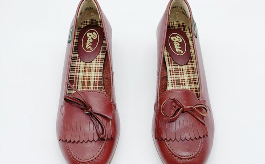 Vintage 70s Bass Wedges Loafers Shoes