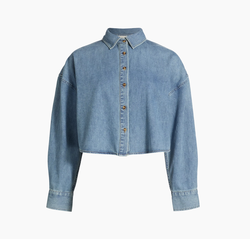   Boyfriend Denim Crop Shirt