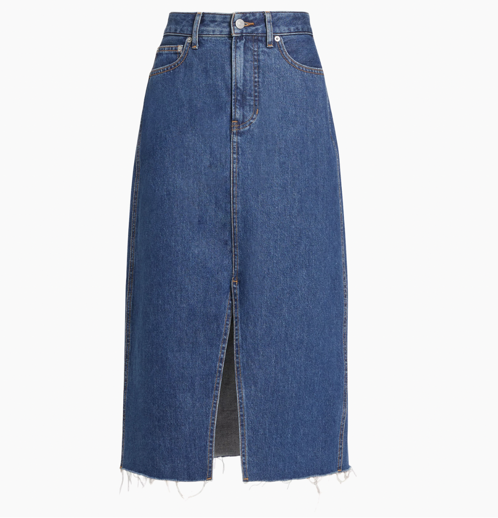   Victoria Stretch Denim Long Skirt