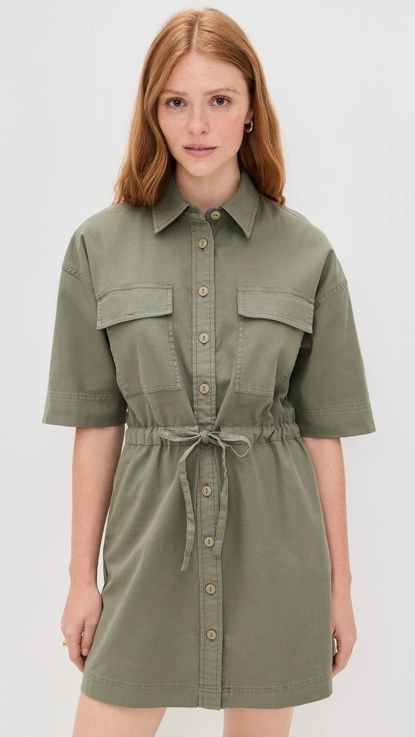 Faharty Utility Twill Mini Shirtdress 