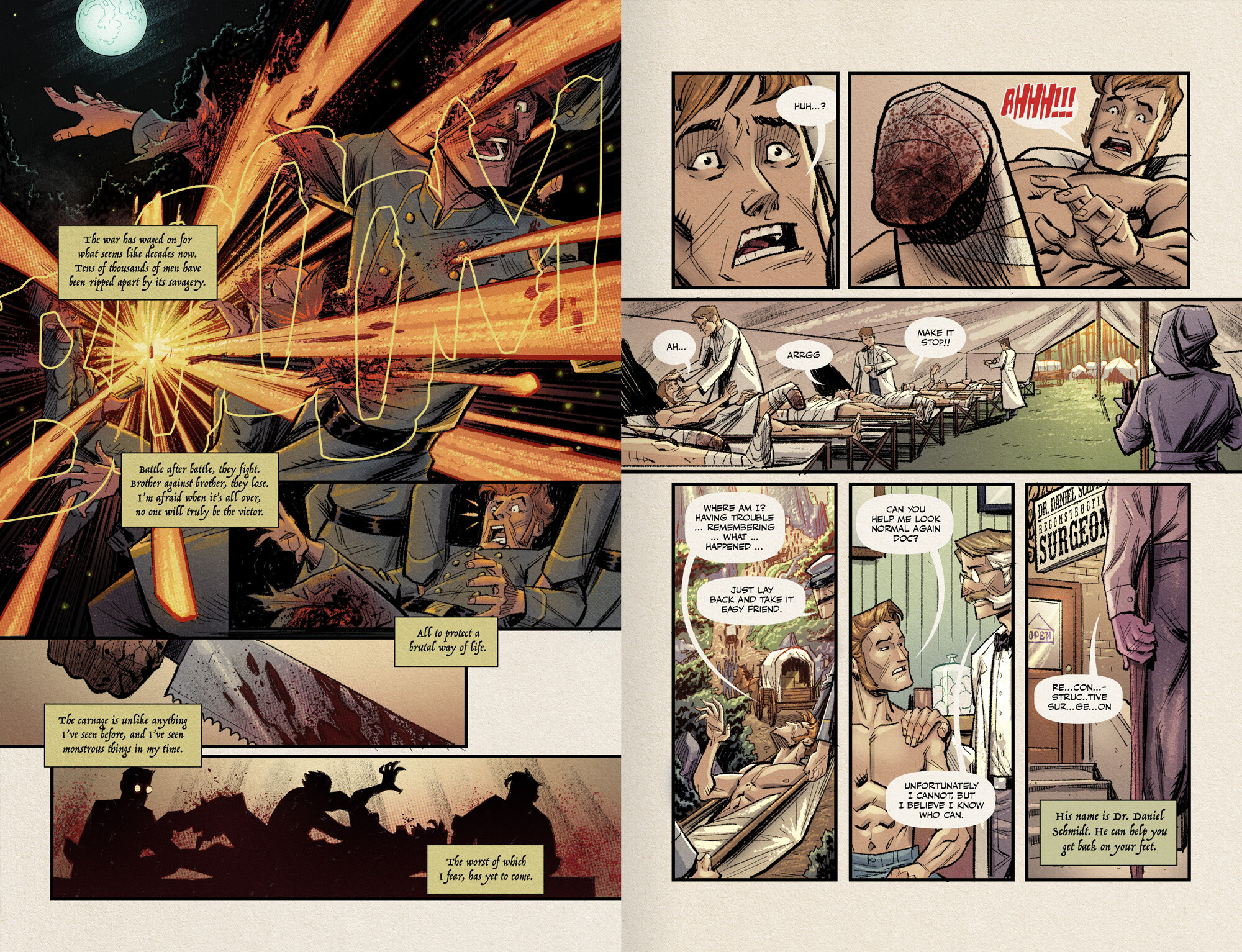 Confederate Monster page 2 and 3 - Dave Swartz Art