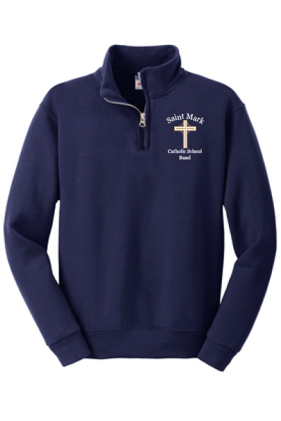 St. Mark - Middle School Navy 1/4-Zip Cadet Collar Sweatshirt with CLUB  NAME on front — Promothreads Online Apparel Orders