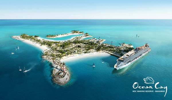 GUEST EXPERIENCE: ✓ The ship remains docked the entire time, allowing guests to access stateroom and ship facilities as they need or desire ✓ Guests can relax on Ocean Cay's miles of pristine white sand, spread over distinct beach areas ✓ Shop, eat, drink and relax in the island’s authentic Bahamian-style village ✓ Enjoy the evening’s entertainment at the signature lighthouse , as well as a Hemingway-style bar and terrace ✓ Explore, discover and enjoy nature's beauty thanks to Ocean Cay excursions ✓ Guests can choose from a range of relaxing body and facial treatments at The Spa Ocean Cay ✓ Enjoy a wide range of entertainment activities for all – water sports, dance lessons as well as dedicated edutainment programs