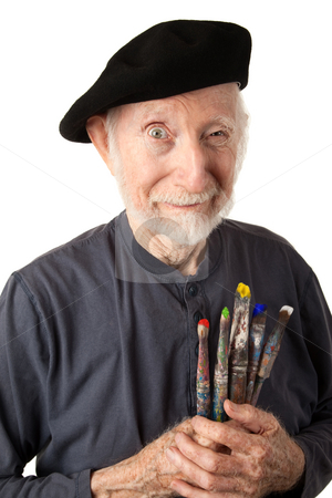 cutcaster-photo-100876711-Senior-artist-with-beret-and-brushes.jpg