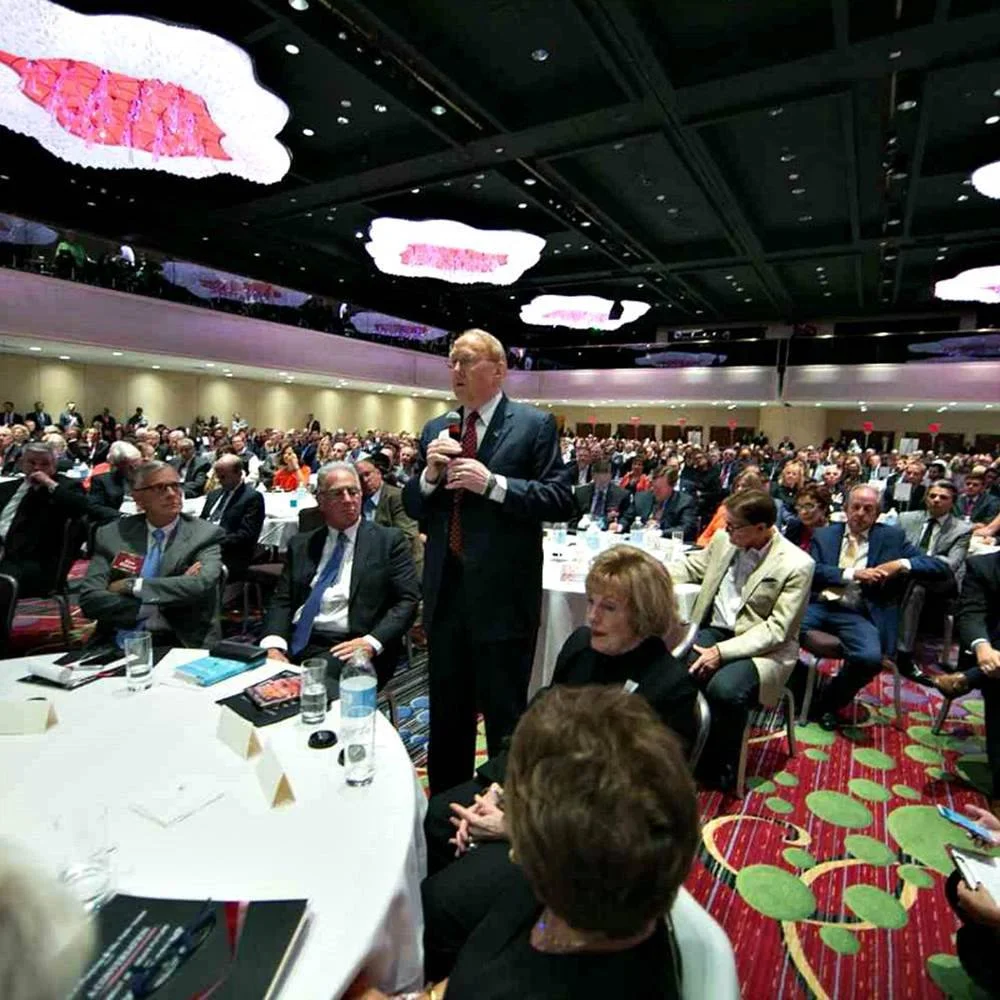 Doug assures us that he is not sleeping as James Dobson asks a question.