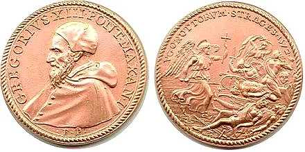 The medal that Pope Gregory the XIII had made to commemorate the massacre