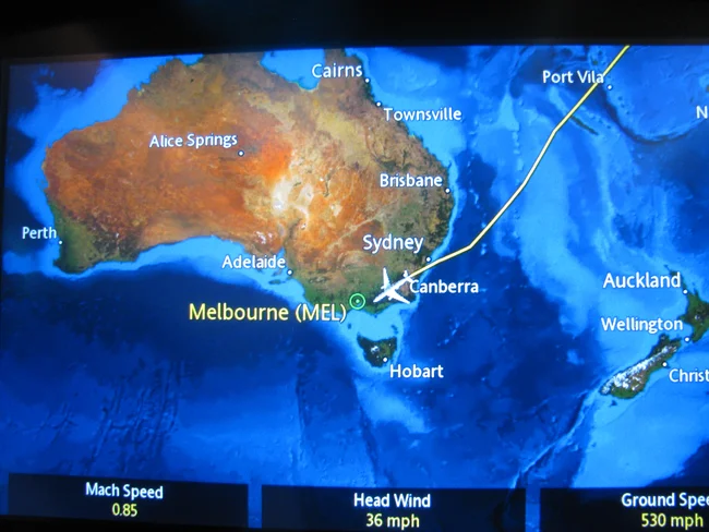 Almost there -- total 22 hours in the air from NJ to Melbourne (changing planes in LA)