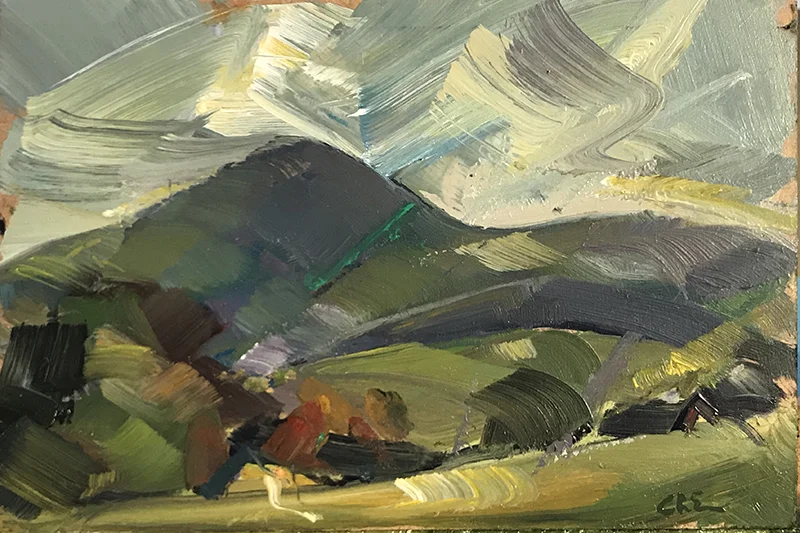Caer Caradoc 2019 25cm x 17cm Oil on board