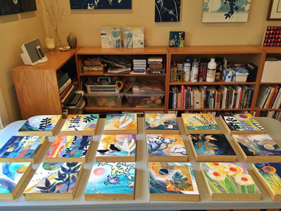 Linda Clark Johnson Studio Watercolor, Collage, Cyanotype