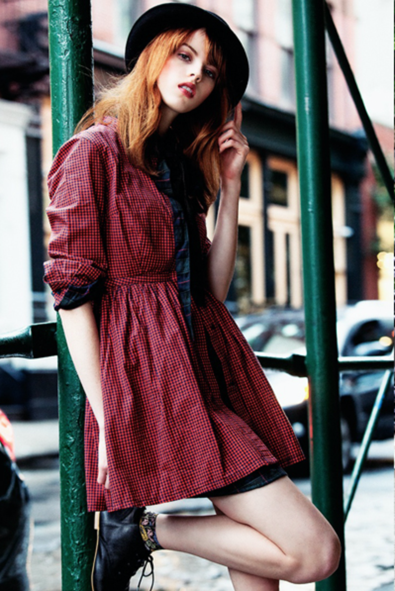 nylon magazine, plaid on plaid