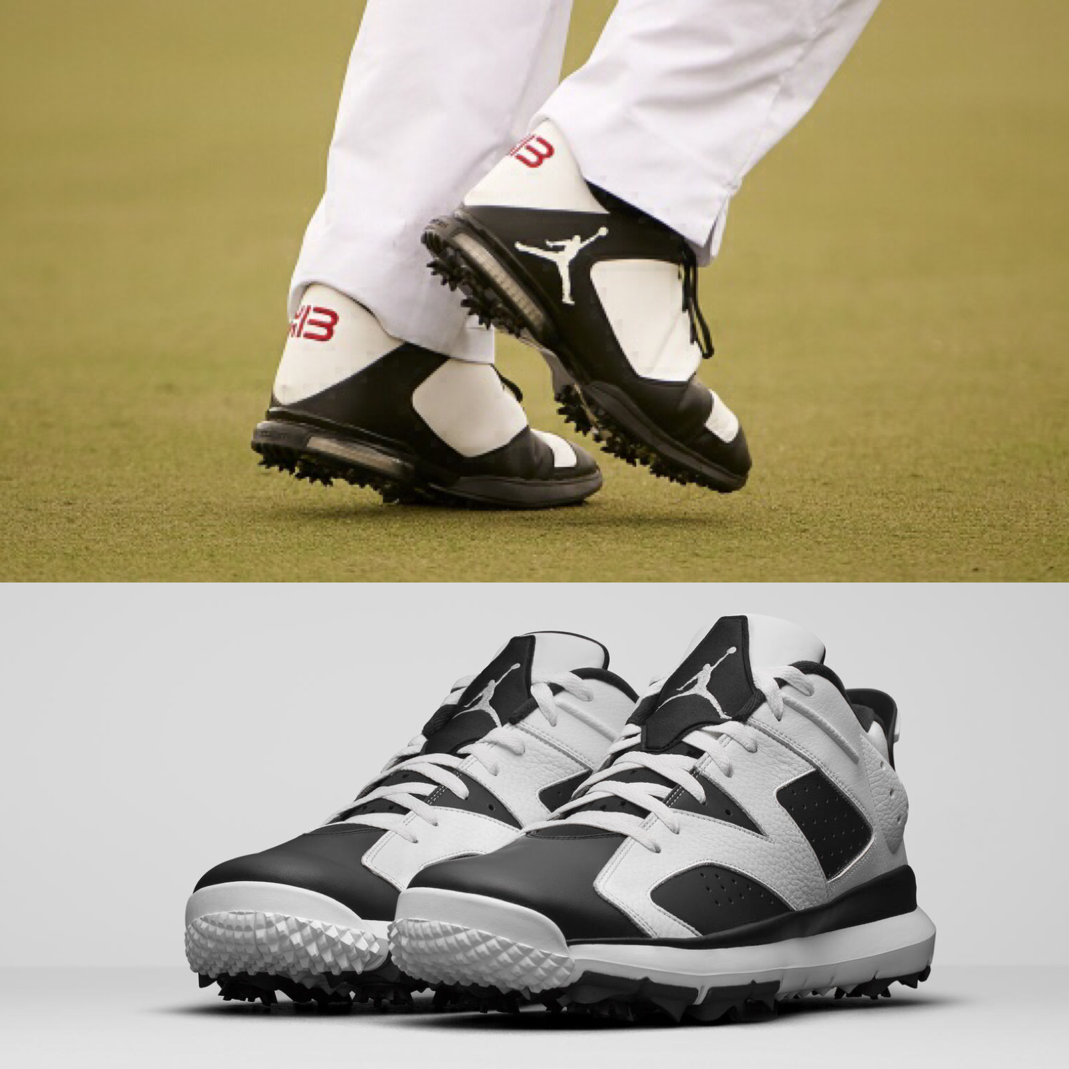The Air Jordan 6 Golf Shoes have a similar style to the exclusive KB golf shoe searies, designed to resemble the original Air Jordan basketball sneakers