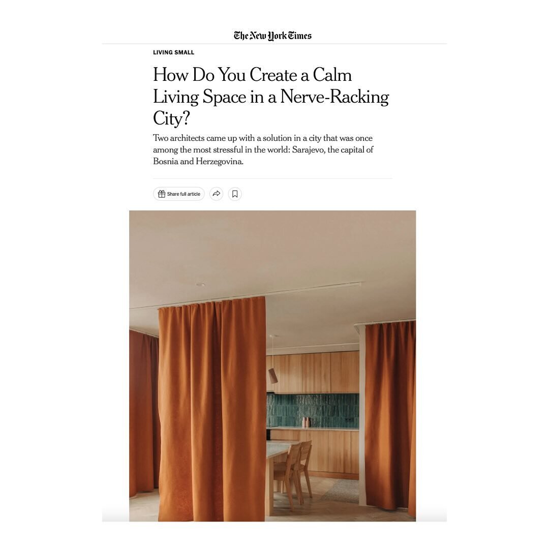 Massive thank you to New York Times @nytimes @nytstyle and Julie Lasky @julielaskynyc for taking the time and care to write such an in-depth and holistic story about our sustainable apartment retrofit in Sarajevo and Vernes&rsquo; return story, and f