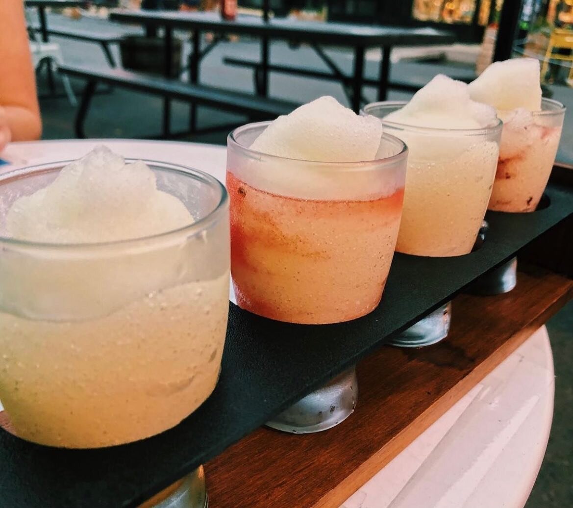 As @madd.good.eats says &ldquo;what&rsquo;s better than one margarita? FOUR!&rdquo; It&rsquo;s marg time, baby! Marg flights include fresh fruit pur&eacute;es made daily! Mango 🥭, Watermelon 🍉, Blueberry🫐 &amp; Strawberry 🍓
