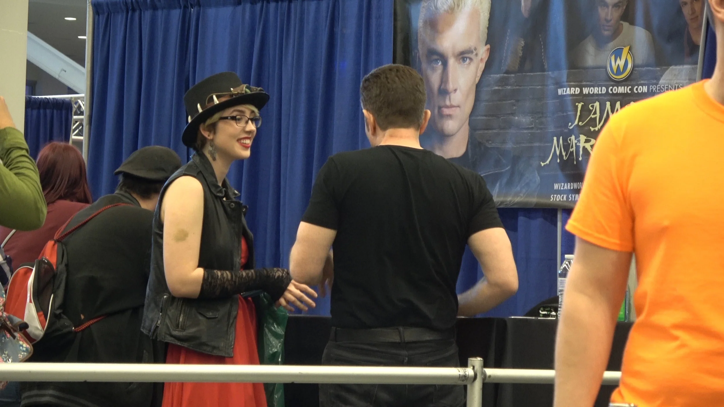 This is Becca's 2nd time meeting James Marsters, after we filmed a cameo with him in 2015 for Billie Bob Joe