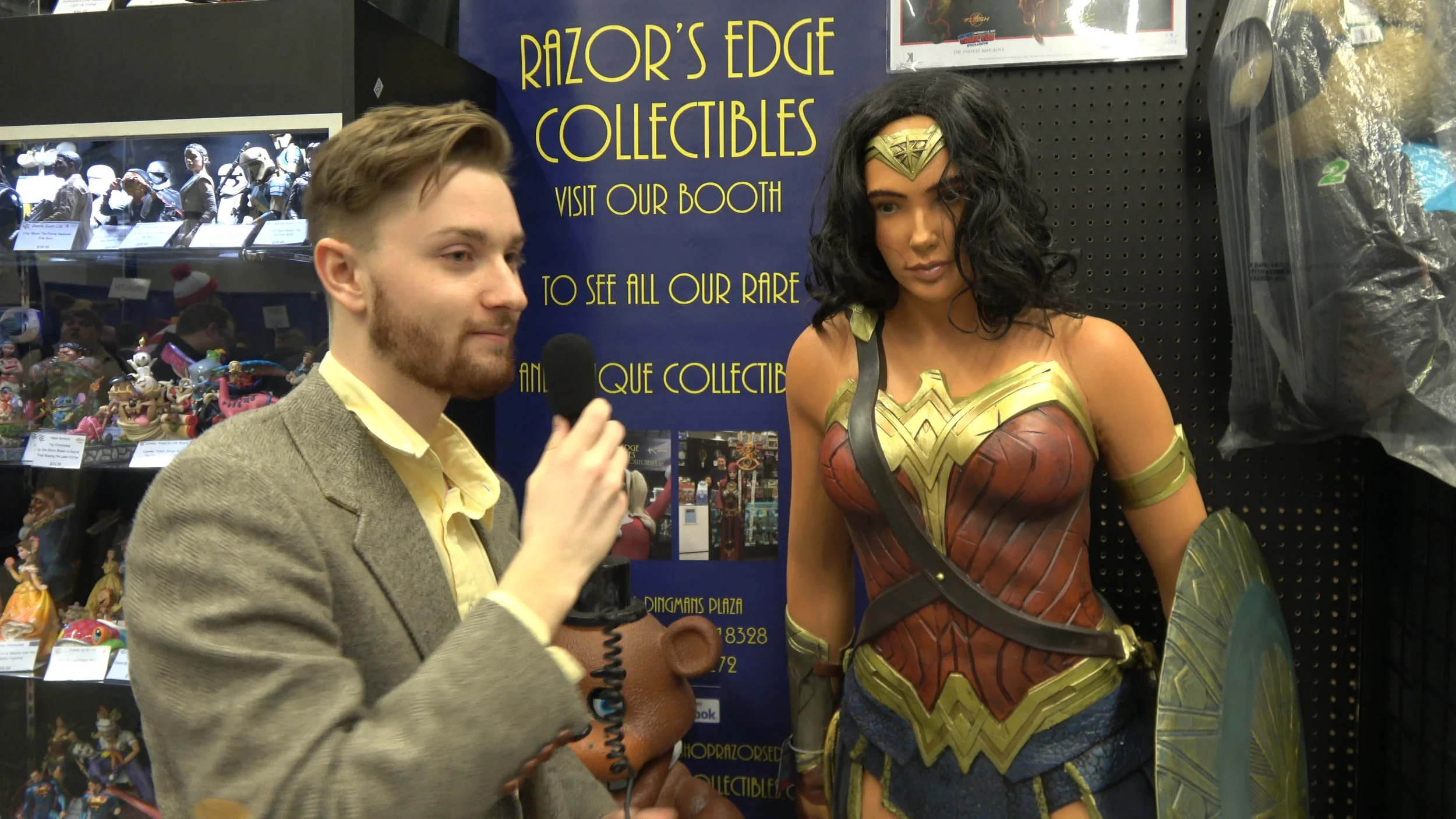 I tried a bit where I interviewed a motionless Wonder Woman statue, but it was too unfunny, even for me
