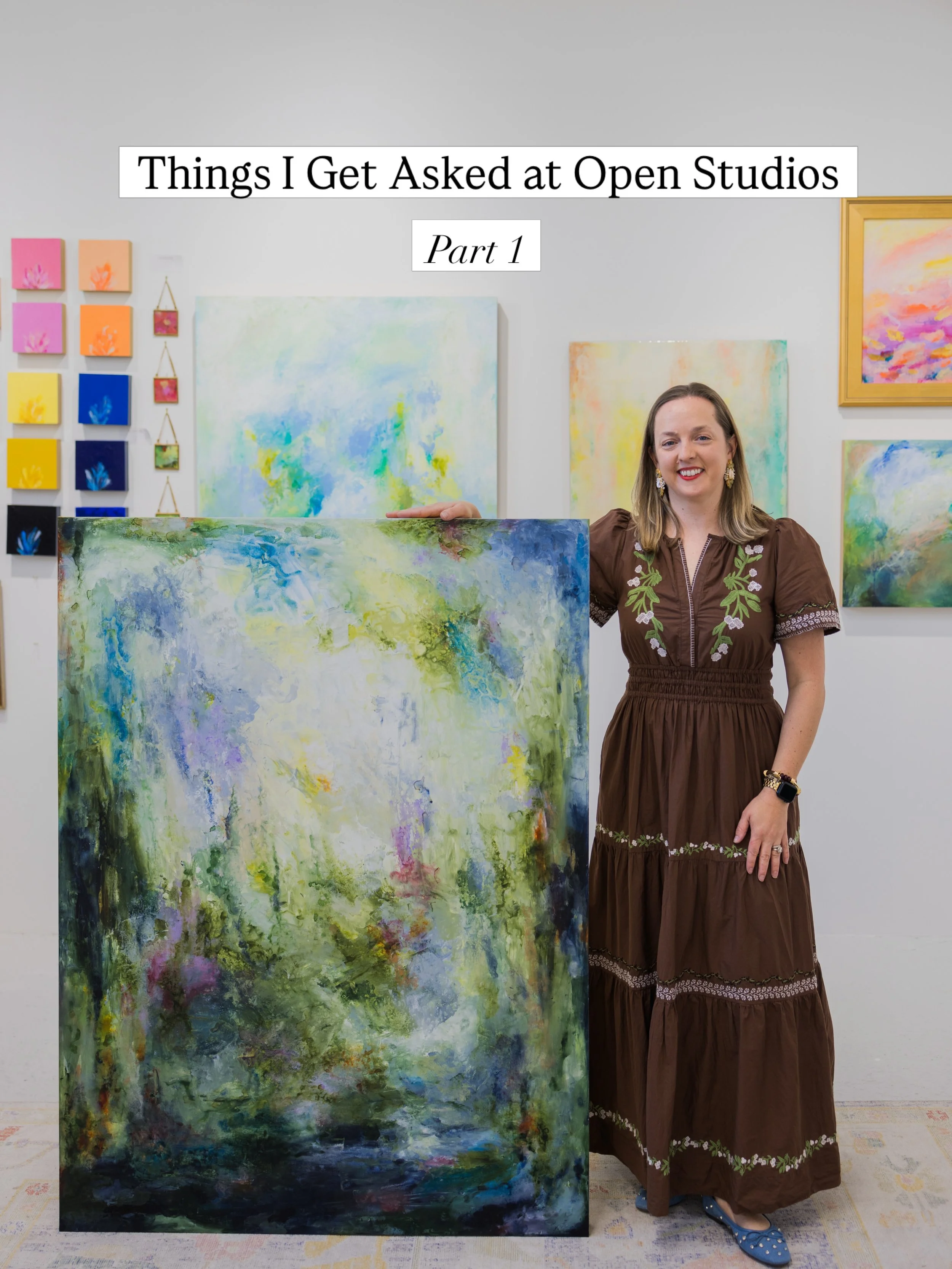 The questions I get at open studios always make me smile because I love hearing what people are actually curious about behind the scenes and about my abstract art.

And this one 👆🏻 is probably the #1 question I hear.

Most days there are paintings 