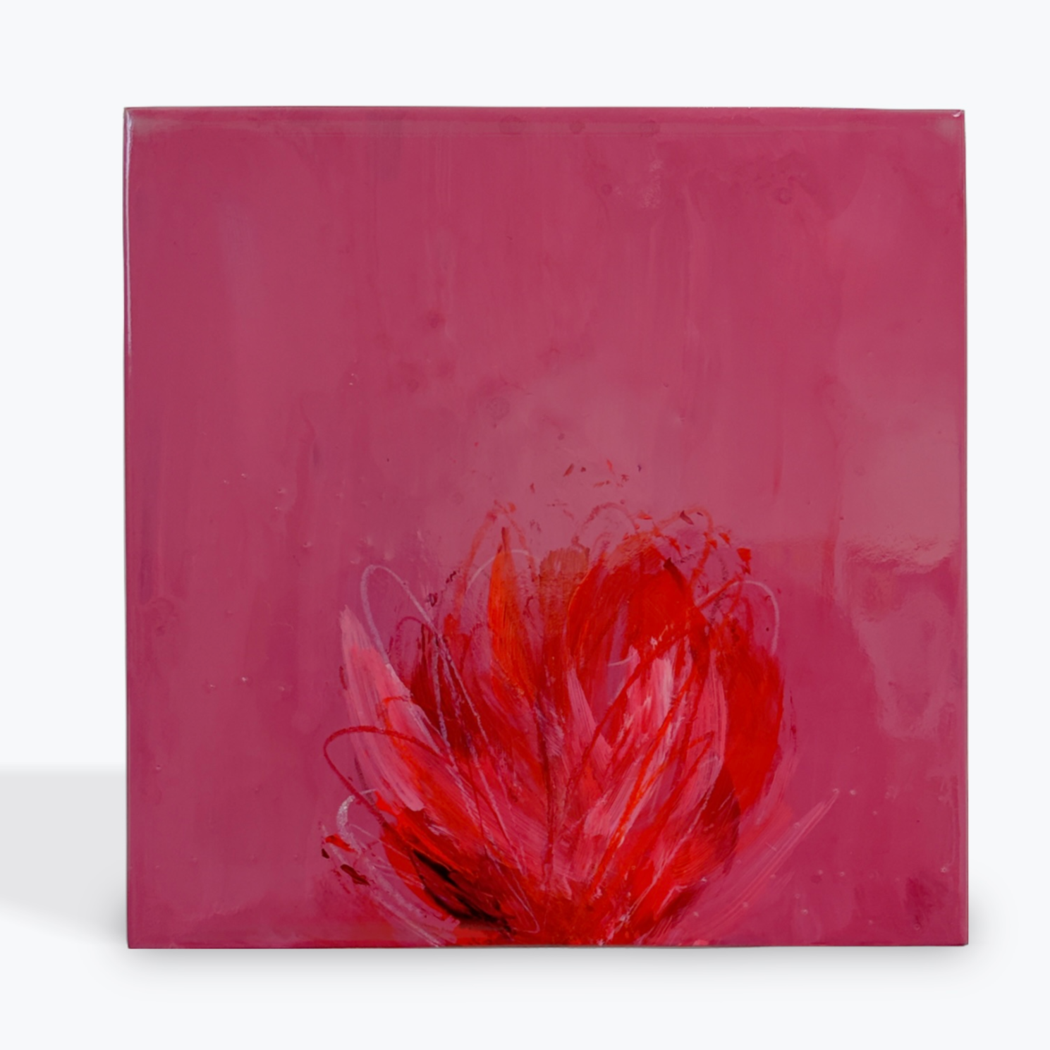 Abstract botanical in light crimson