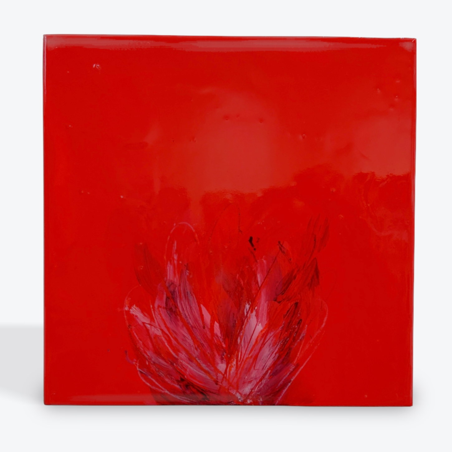 Abstract botanical in poppy red
