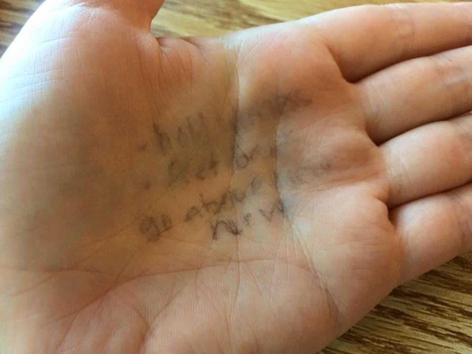 Skydiving notes to myself. Photo my own. 