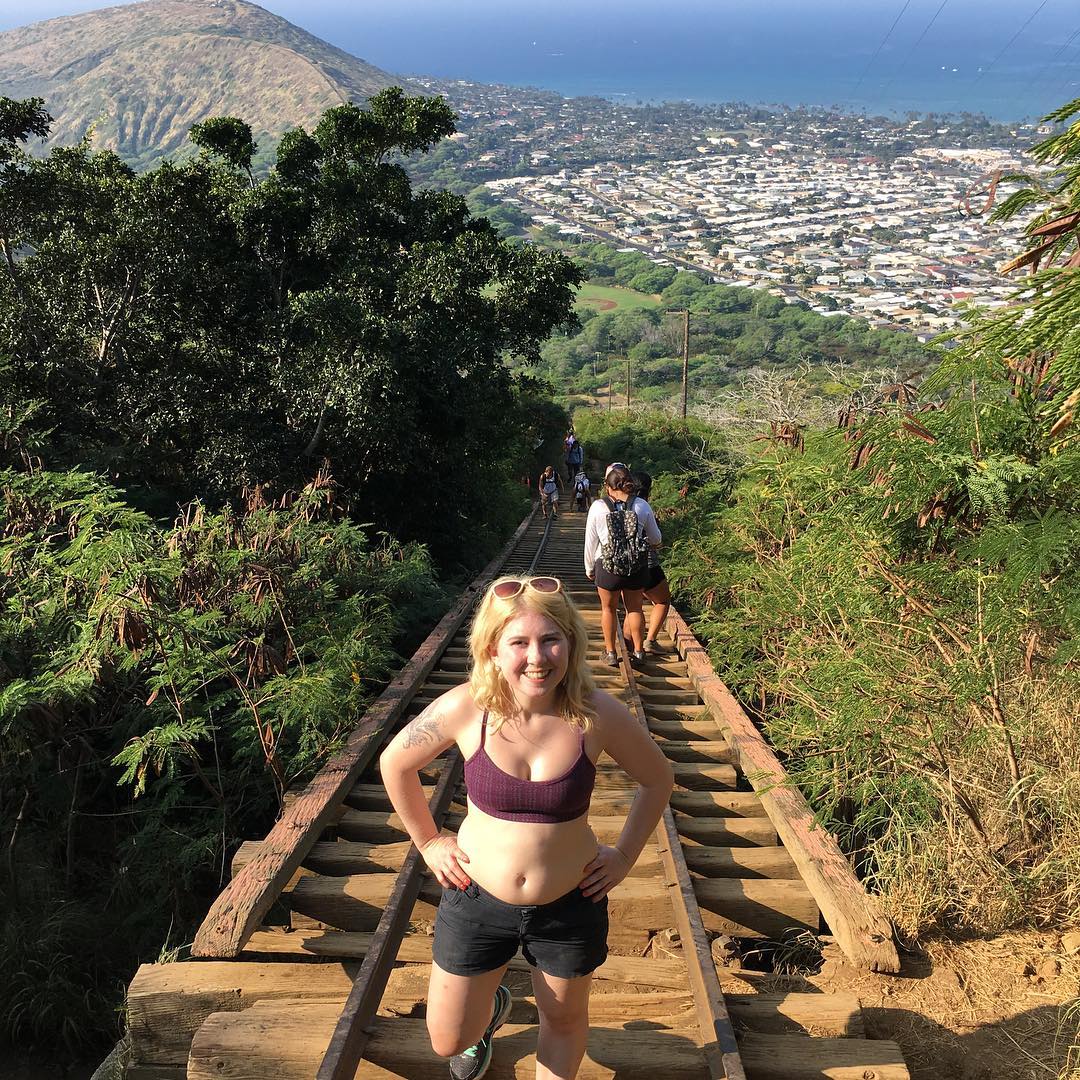 At the halfway point of the hike. 