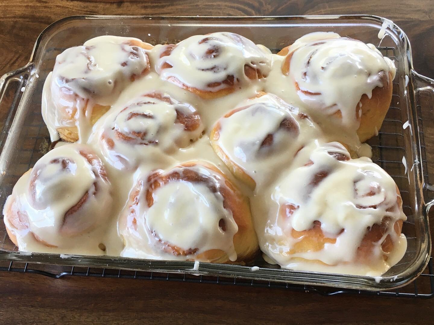 Most baking gives me anxiety. I had a hard time sleeping last night because I was worried about these (overnight) cinnamon rolls and whether I had doomed them. Did I under-proof? Over-proof? Space them correctly? Why don&rsquo;t they look right? (Goo