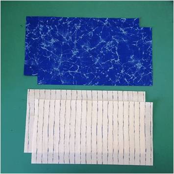 2 blue and 2 white rectangles