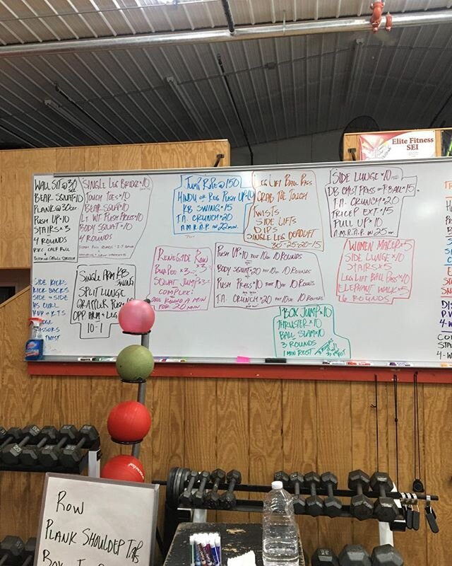 Desperate times MAY call for desperate measures. Here is a pic of Elite&rsquo;s board. Modify accordingly for home workouts. Good luck!!