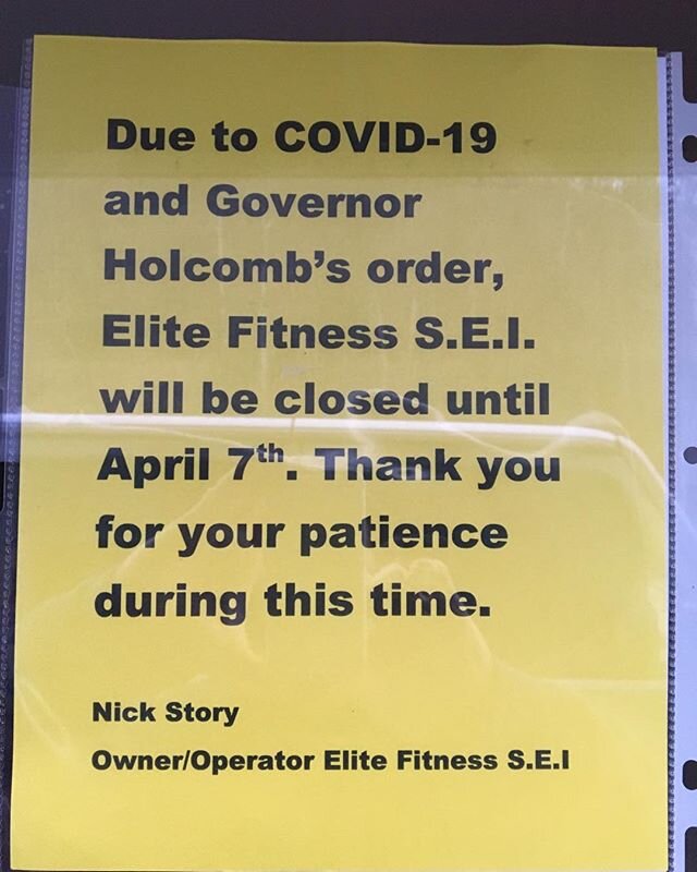 Official first day of @elitefitnesssei being shut down. Workouts and videos to come, stay tuned.