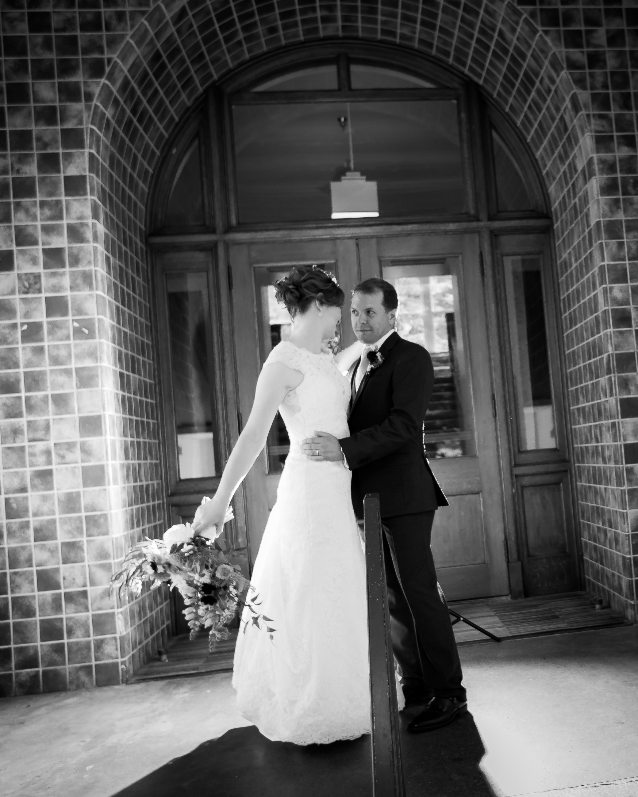 Bellingham Washington wedding, dramatic light at Old Main, Western Washington University