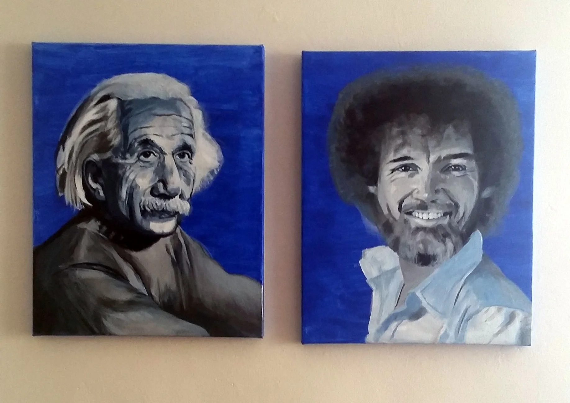 Acrylic on two 14" x 11" canvases, Winter 2016, personal collection