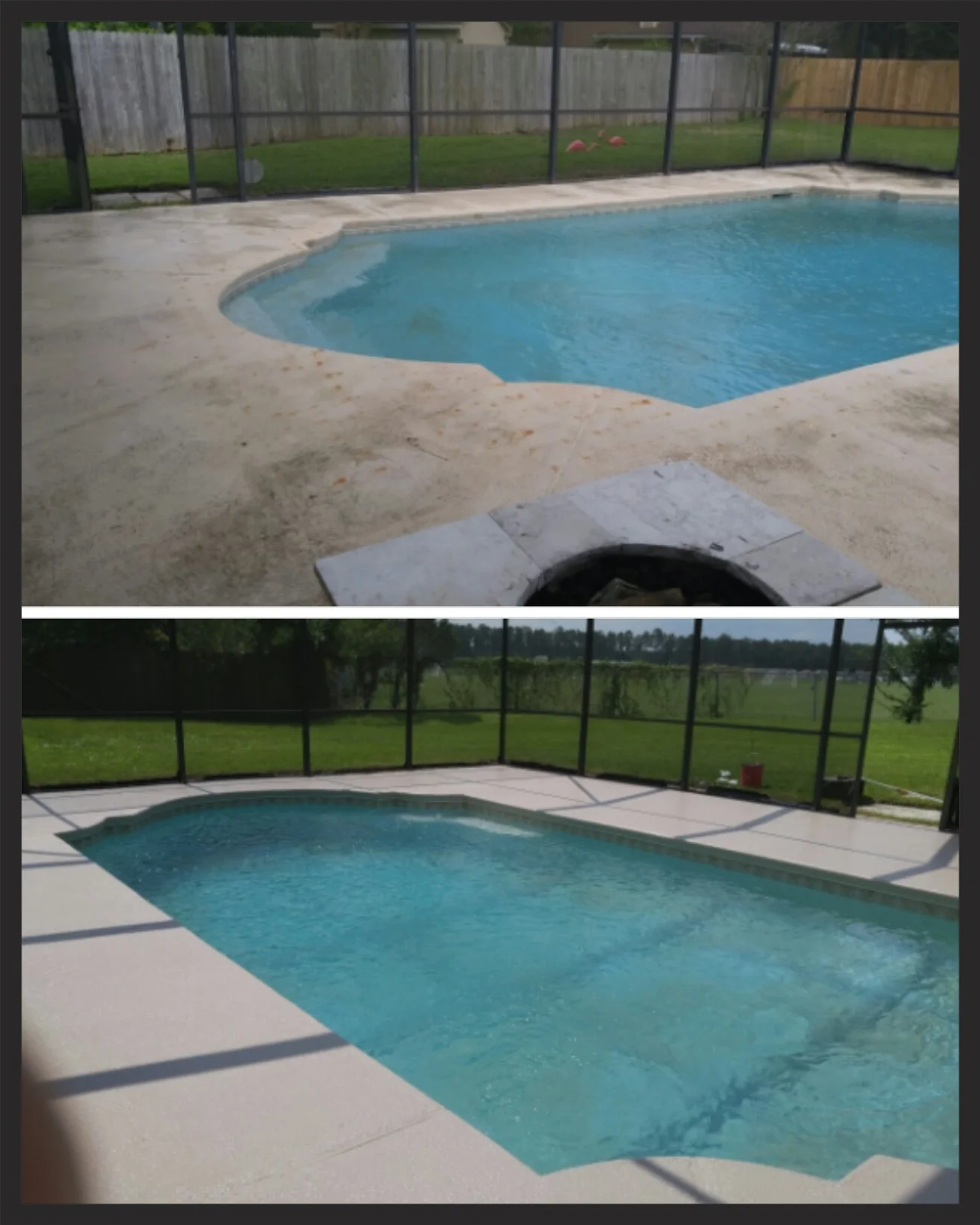 custom pool deck stain.