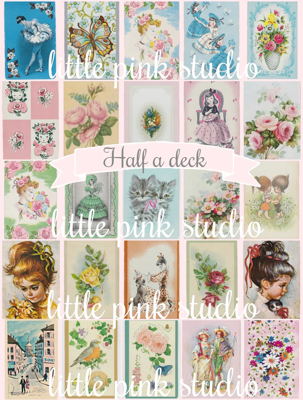 half a deck 25 adorable printable playing cards the little pink studio