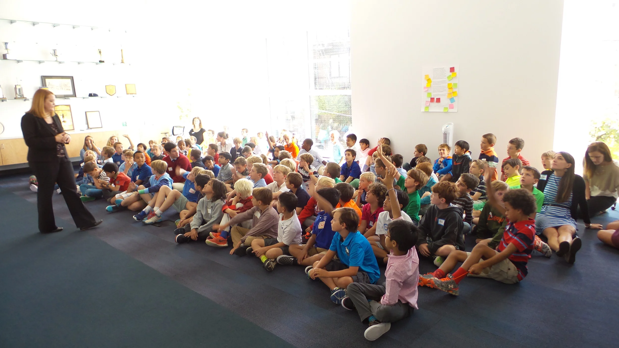 Welcoming assembly with 3rd & 4th graders.