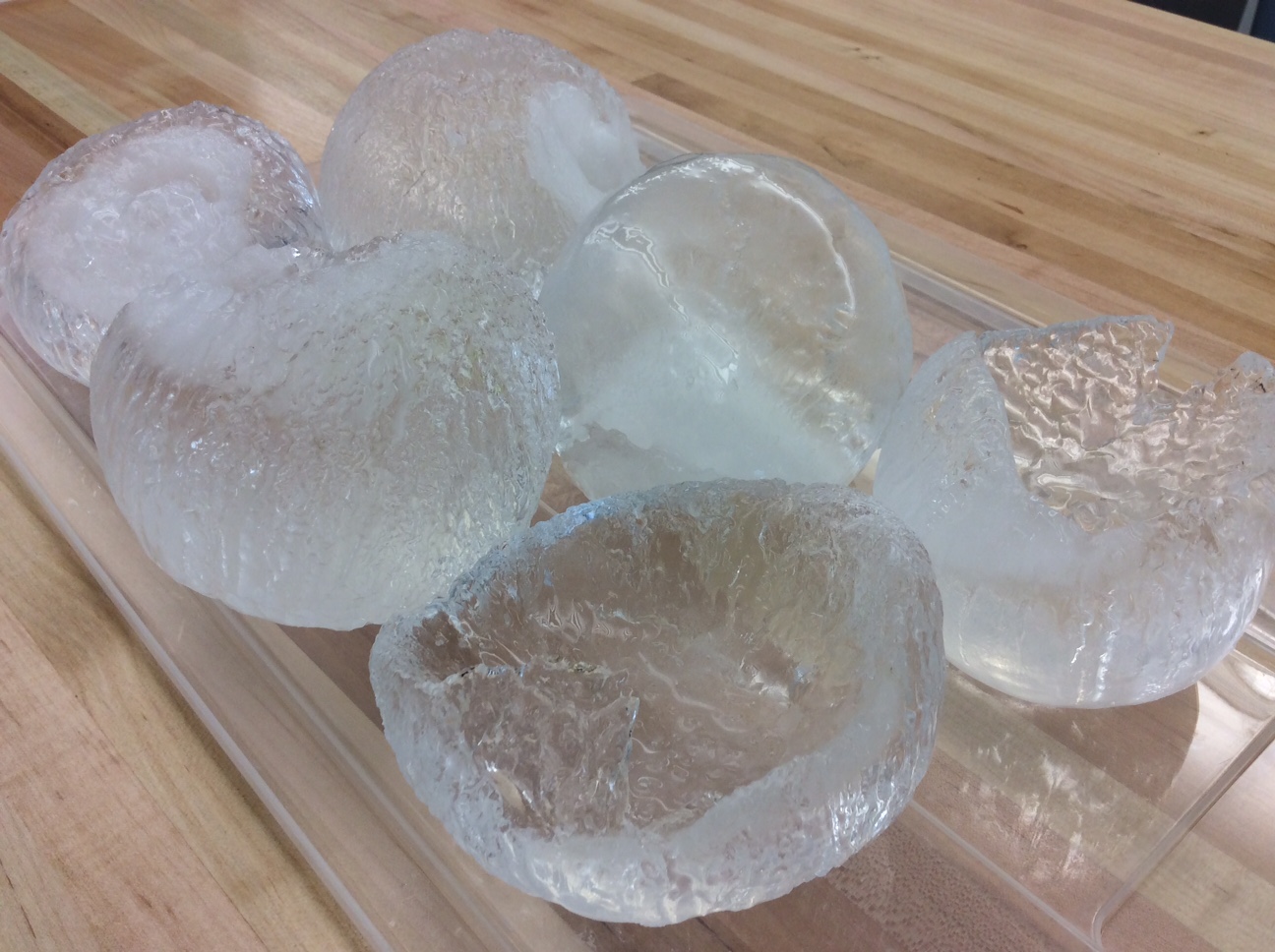 Post-lab ice globes. Look at those shapes, textures, and translucency. 
