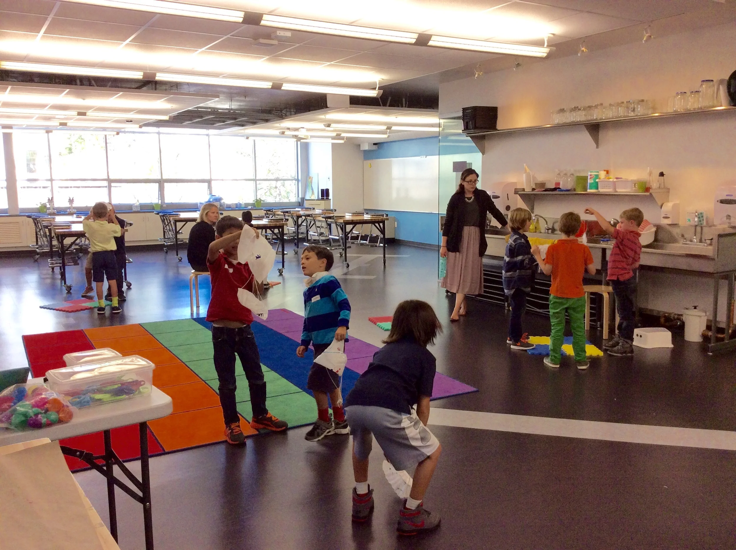 Visiting the testing zones and sharing our parachute techniques.
