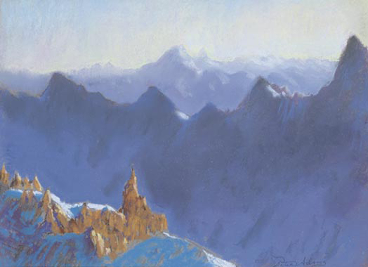 <i>Sunrise View of Mont Cervin from Aiguille du Midi on Mont Blanc</i>