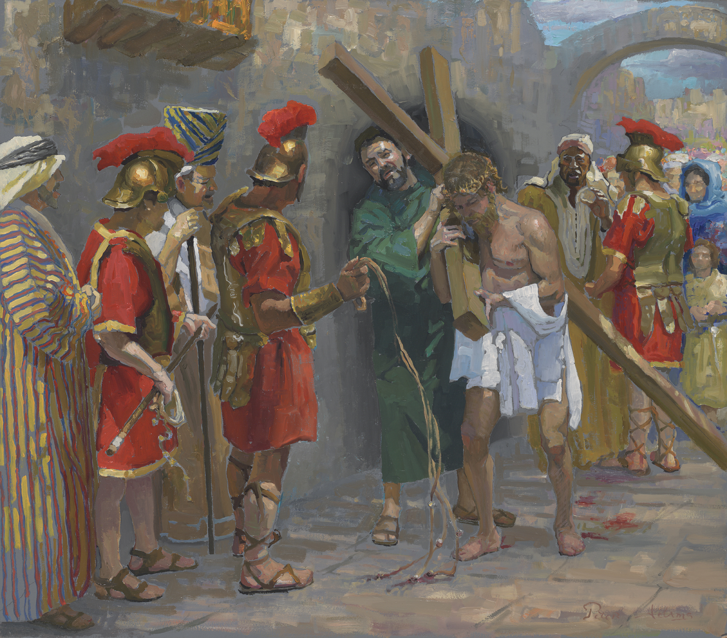 <i>Station 5 - Simon of Cyrene Helps Jesus Carry the Cross</i>