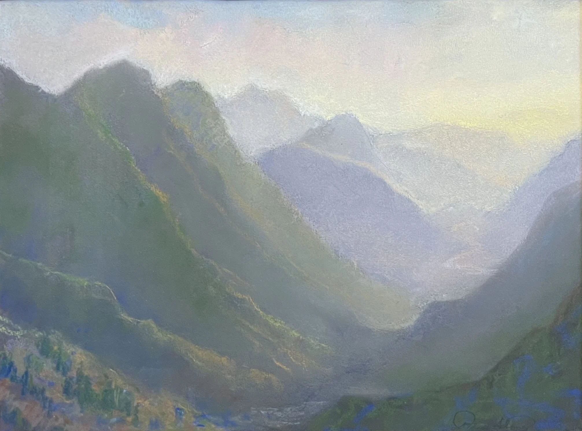 Afternoon Haze; Looking down the Arroyo Seco from Mt. Wilson