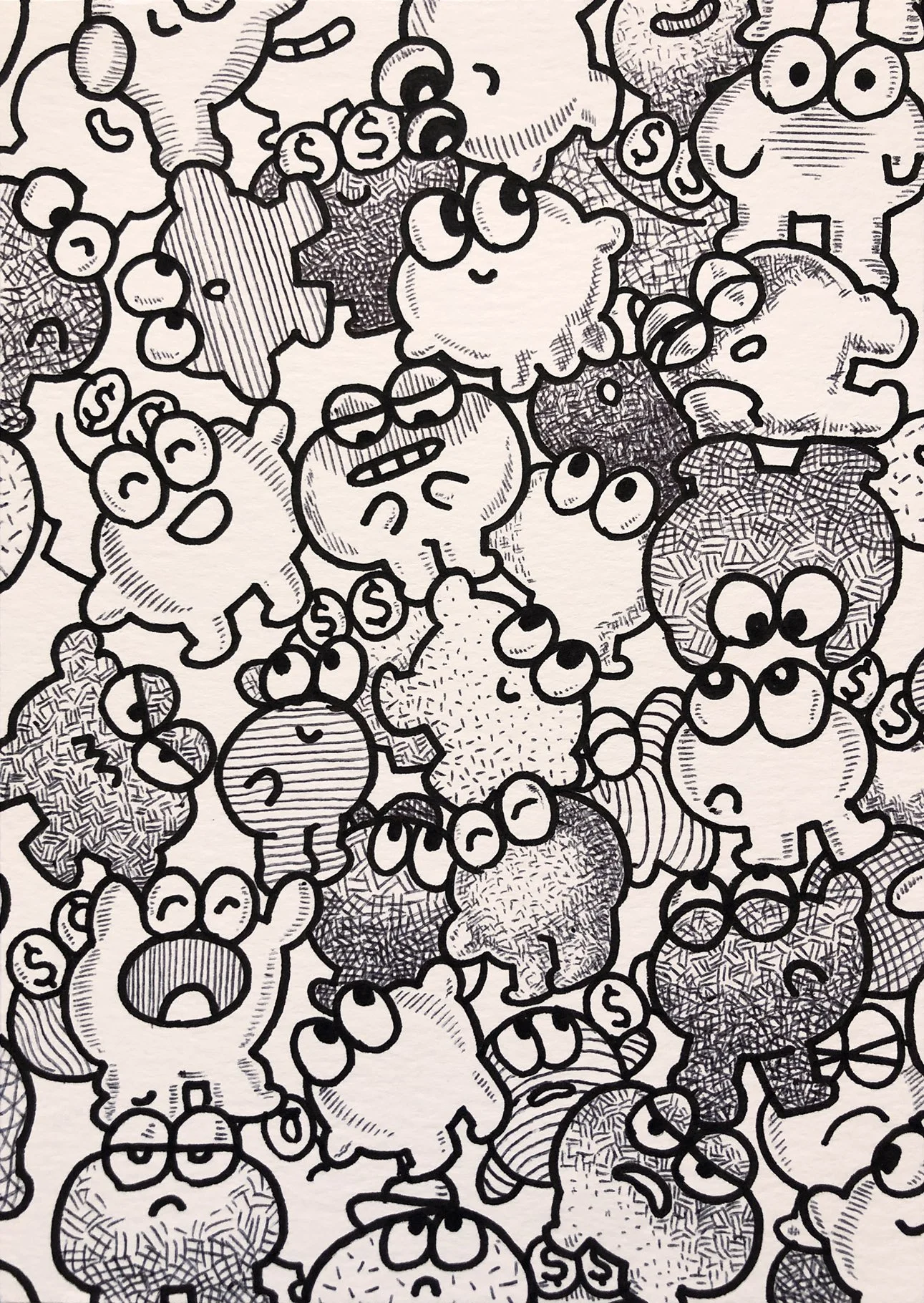 Ink on watercolor paper, 7 x 5 in, 2024