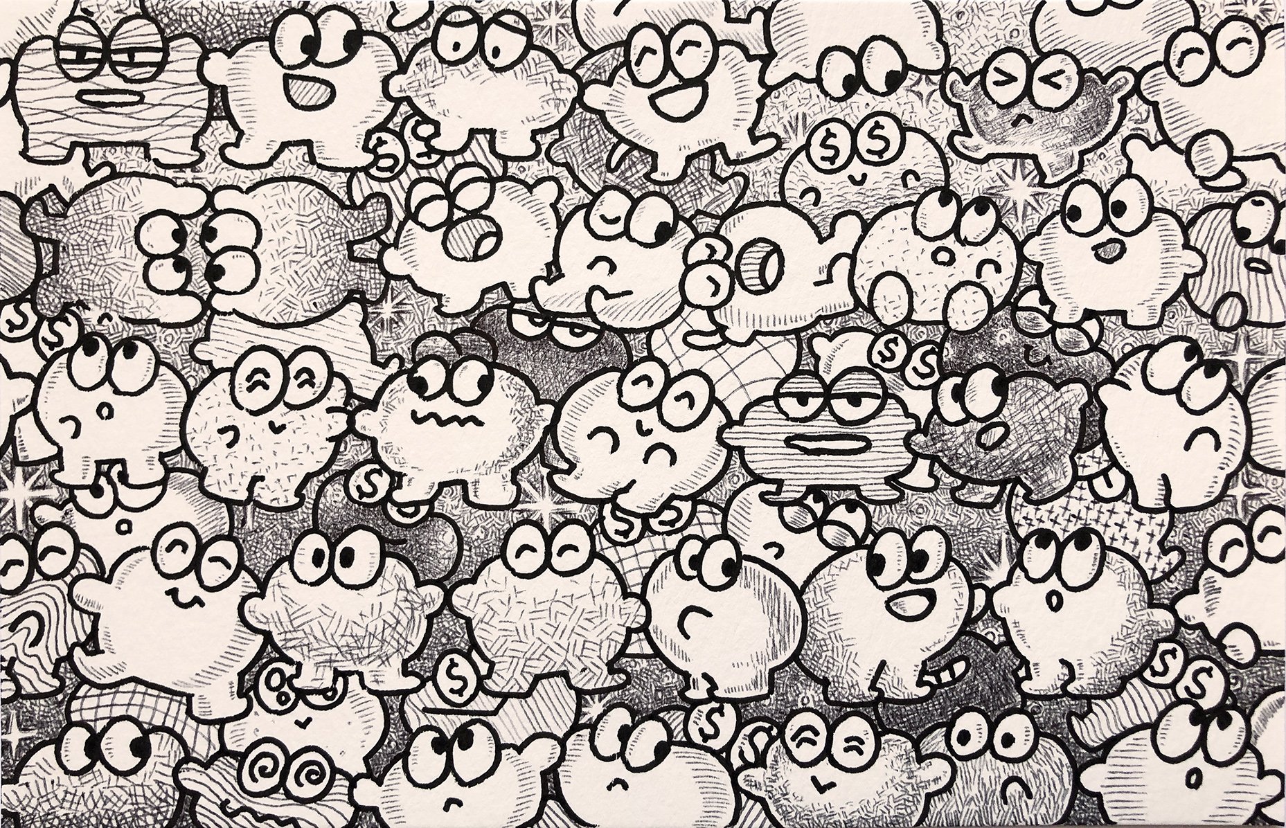 Ink on watercolor paper, 5.5 x 8.5 in, 2024