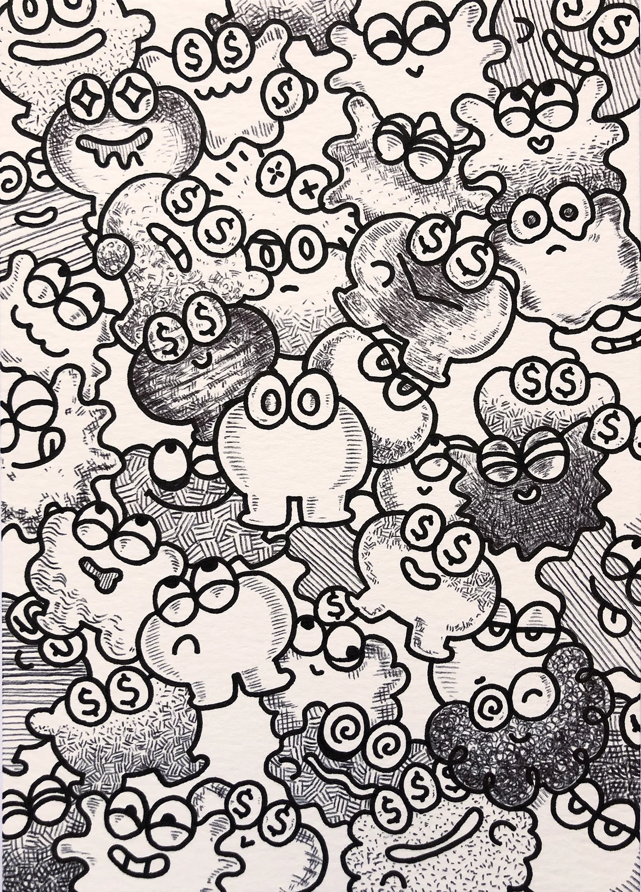 Ink on watercolor paper, 7 x 5 in, 2024