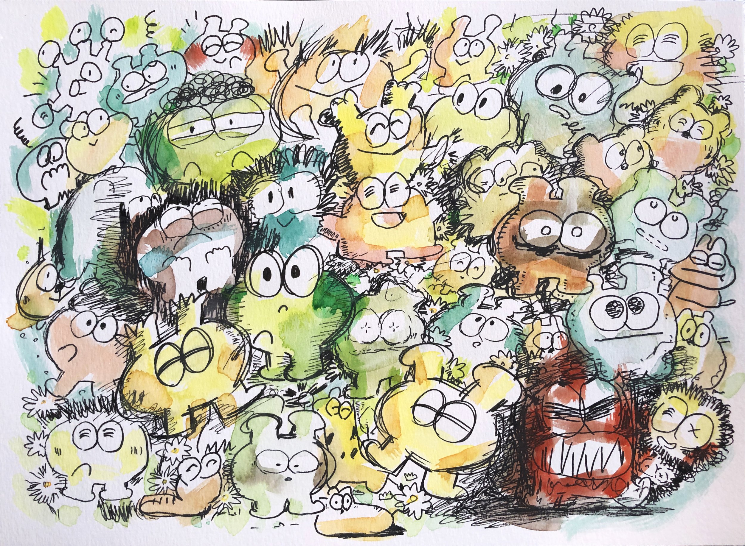 Ink and watercolor on paper, 11 x 15 in, 2024