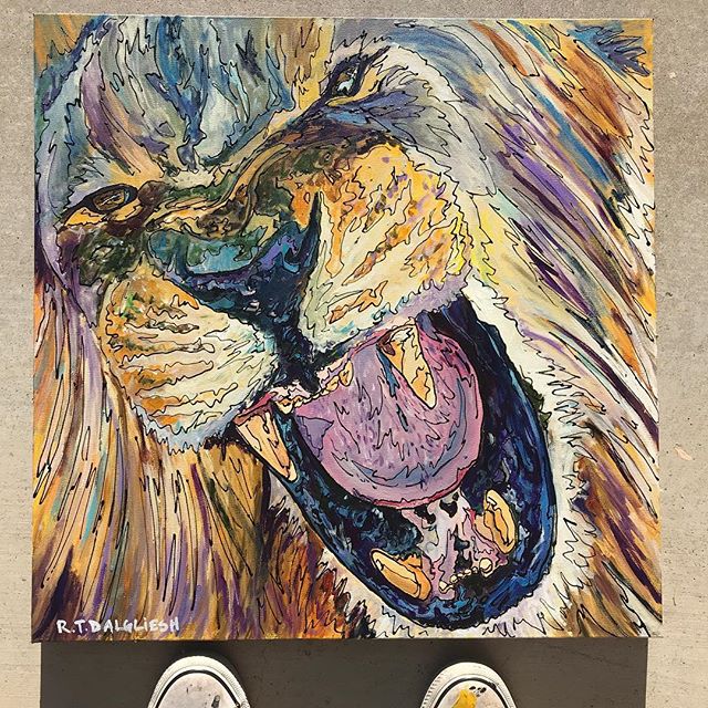 This ferocious #lion measures 24”x24” And is based on the #photography of @chris_mclennan1 . Each year he has a few shots I absolutely must purchase from him to use as reference material. On that note: if you consider yourself a professional artist don’t use other people’s photos as reference unless you have received permission to do so or unless you’ve purchased the right to the photo. It’s just not good business. Plus it protects you from copyright infringement. Anyone can do a google image search. But whenever possible get to know a #photographer . Build a relationship. Also keep in mind the Library of Congress has a ton of public domain images to draw inspiration from. .
.
This painting is ready to find a home. Follow the link in my profile to see other work from this series. #rtdalglieshfineart .
.
.
.
.
#chrismclennan #lions #africansafari #fineart #inspiredbynature #wildlife #wildlifeartist #sanangelo #inspired #texas #texasartist #interiordesign #interiordecorating #wallart #artforsale #artcollective #artcollection #artcollector #contemporaryart #contemporaryartist