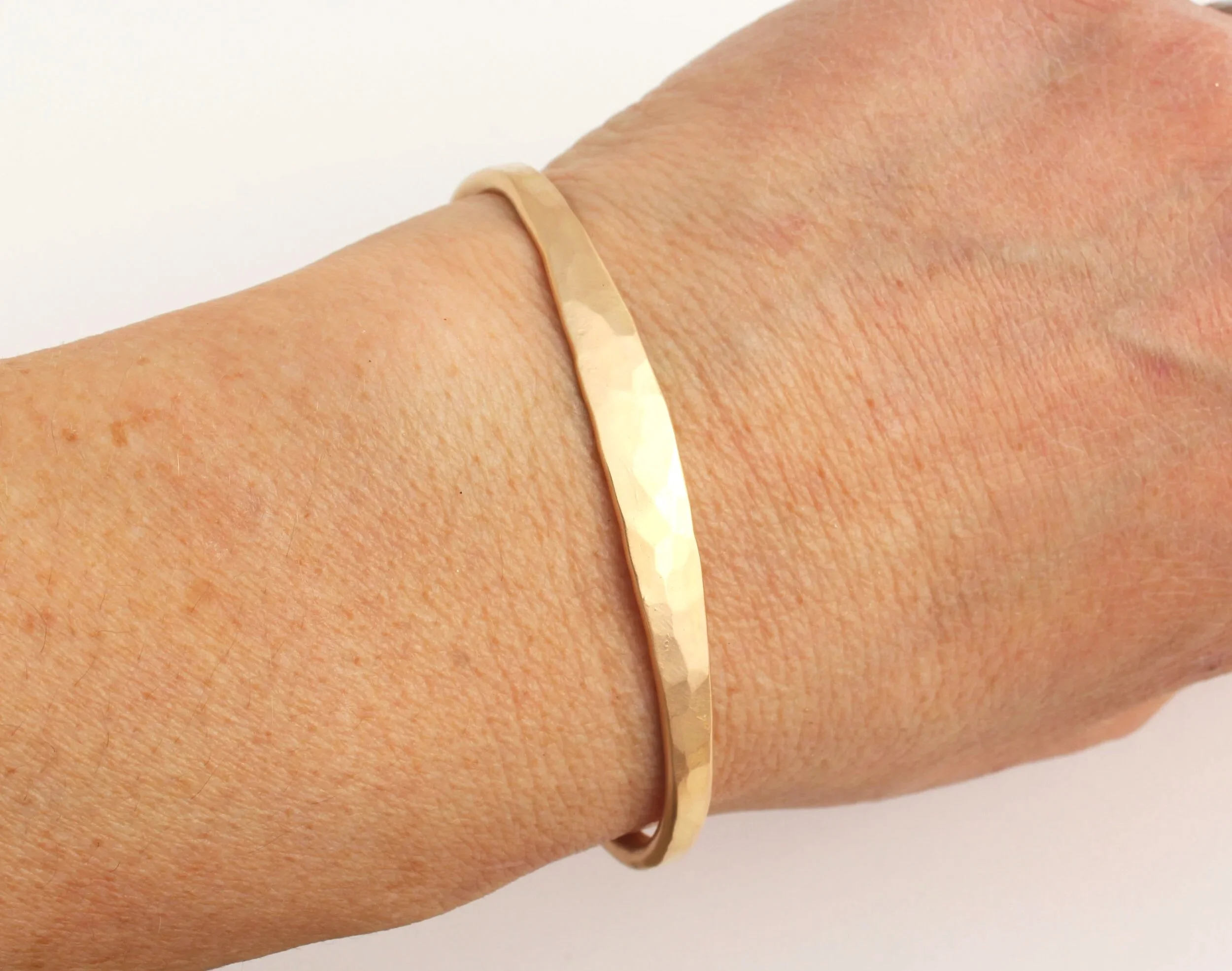 Unisex gold cuff bracelet, 14k solid gol d