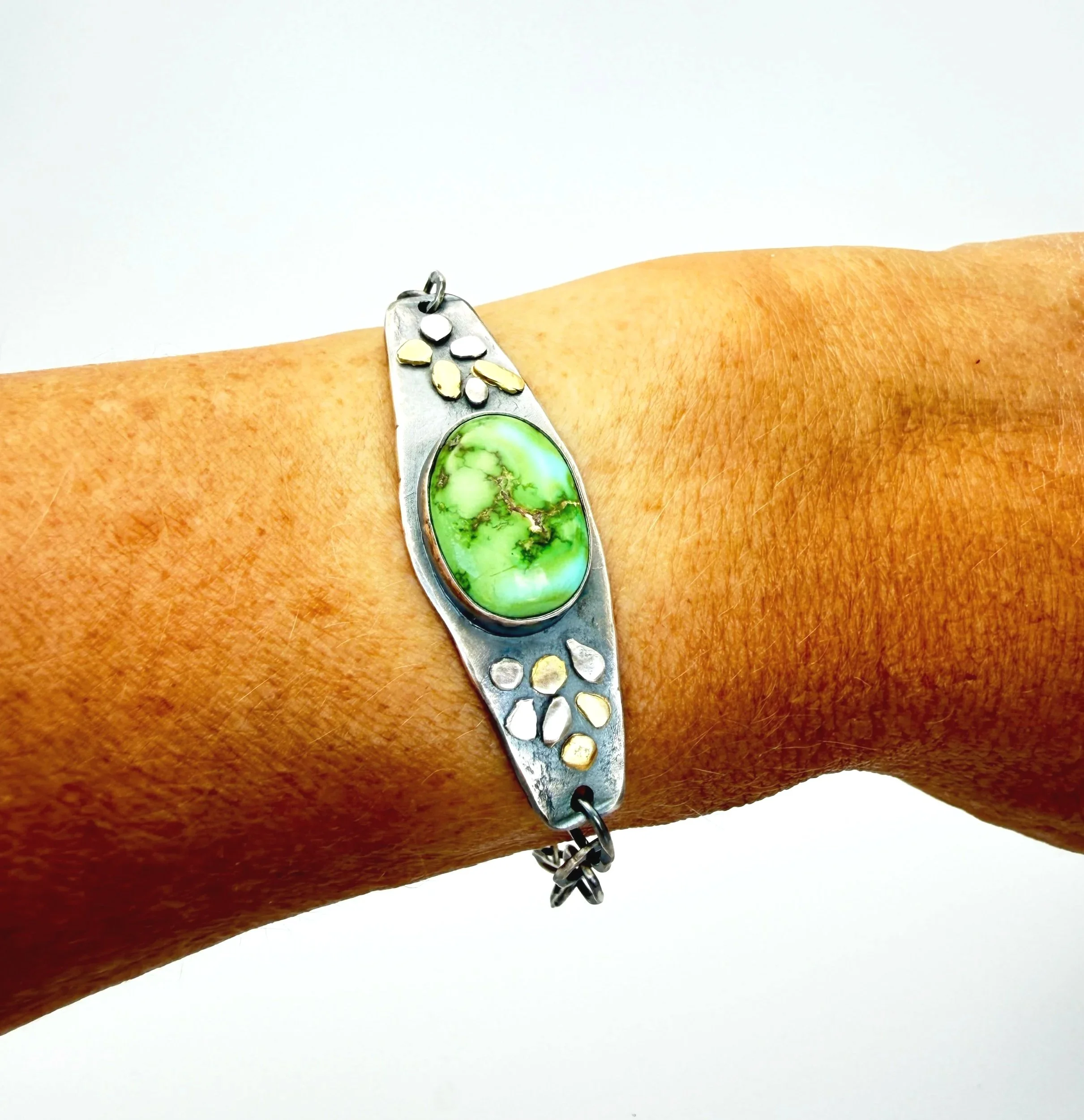 Handmade sonoran turquoise bracelet