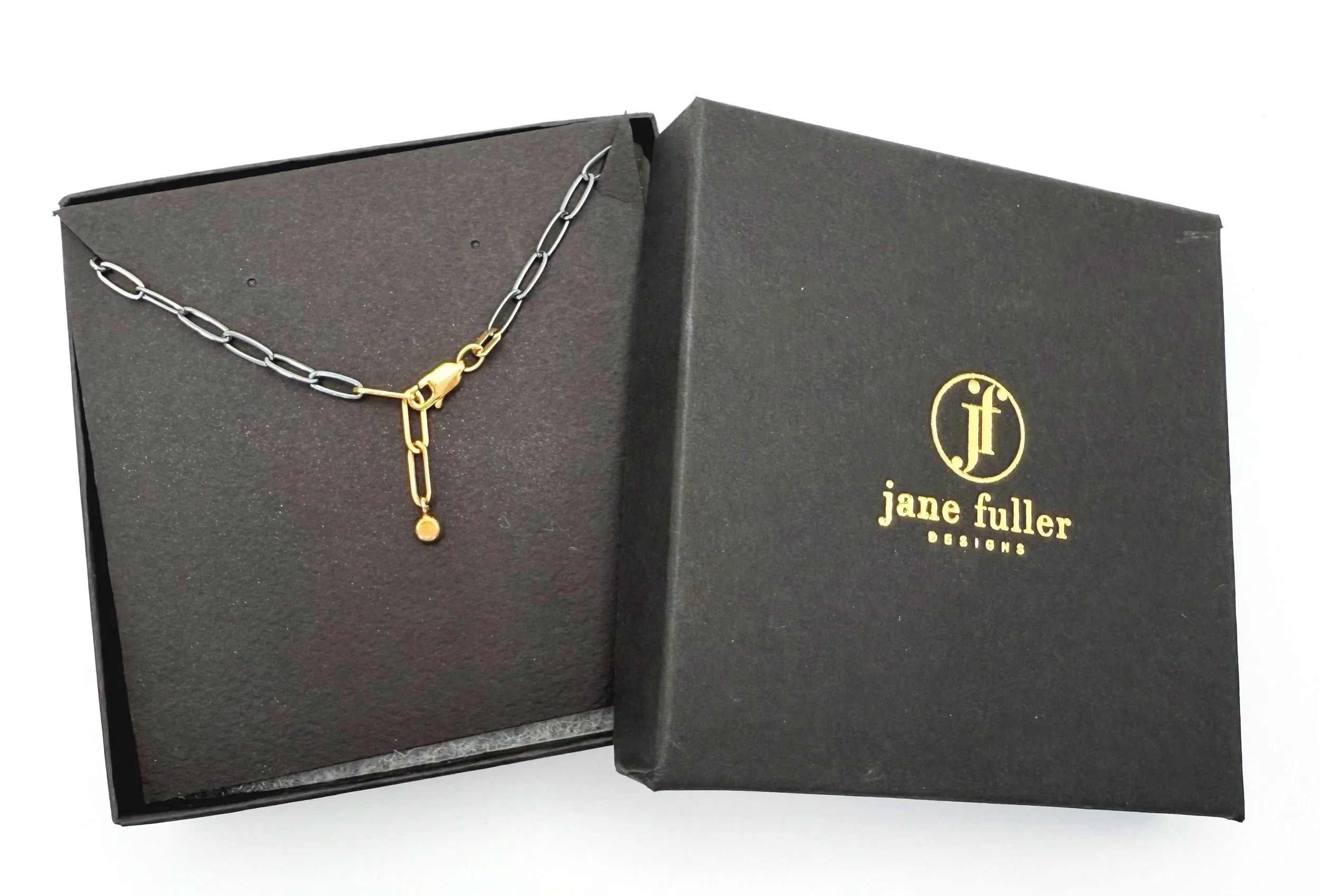 front lobster clasp chain necklace 14k gold and silver
