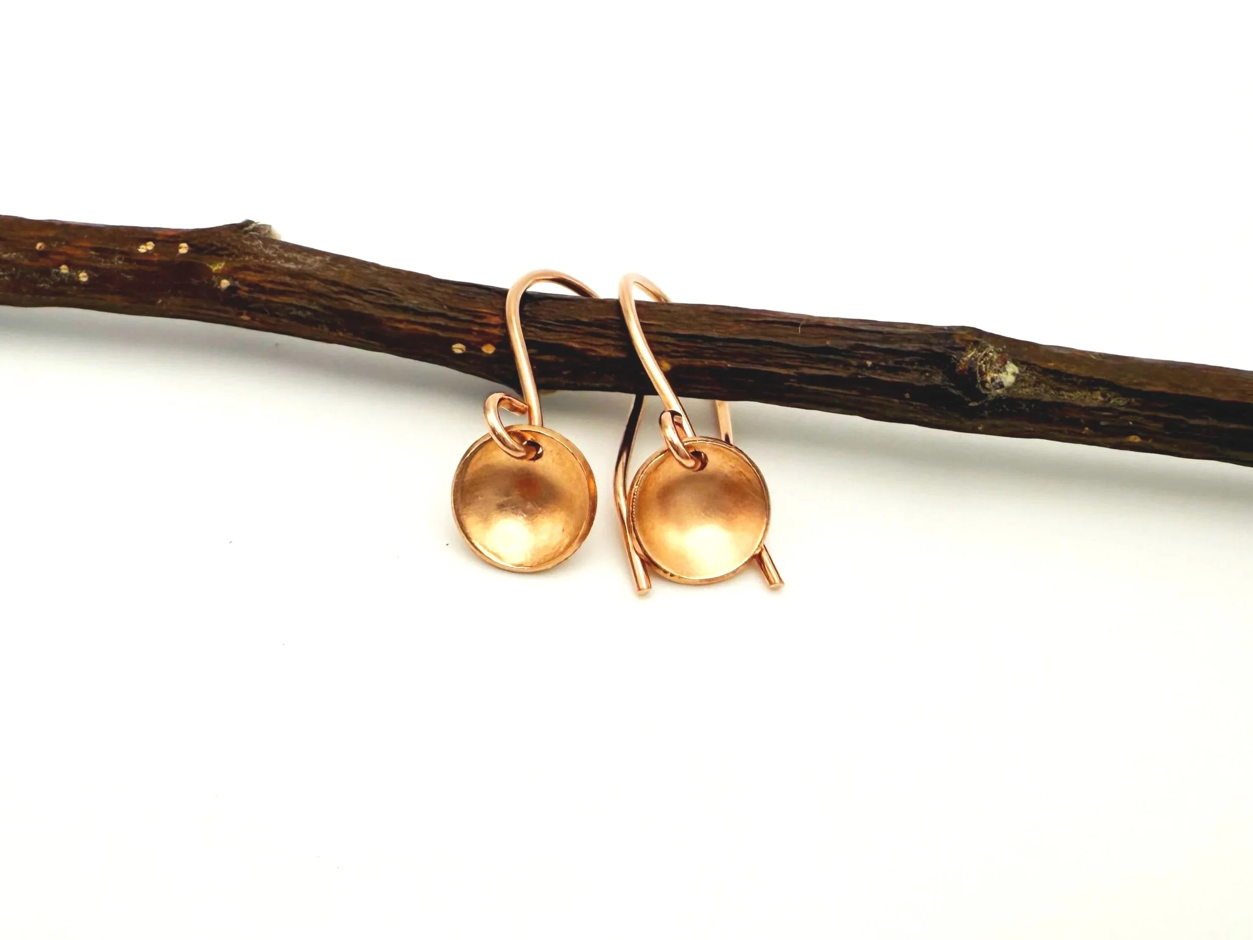 small rose gold earrings 14k