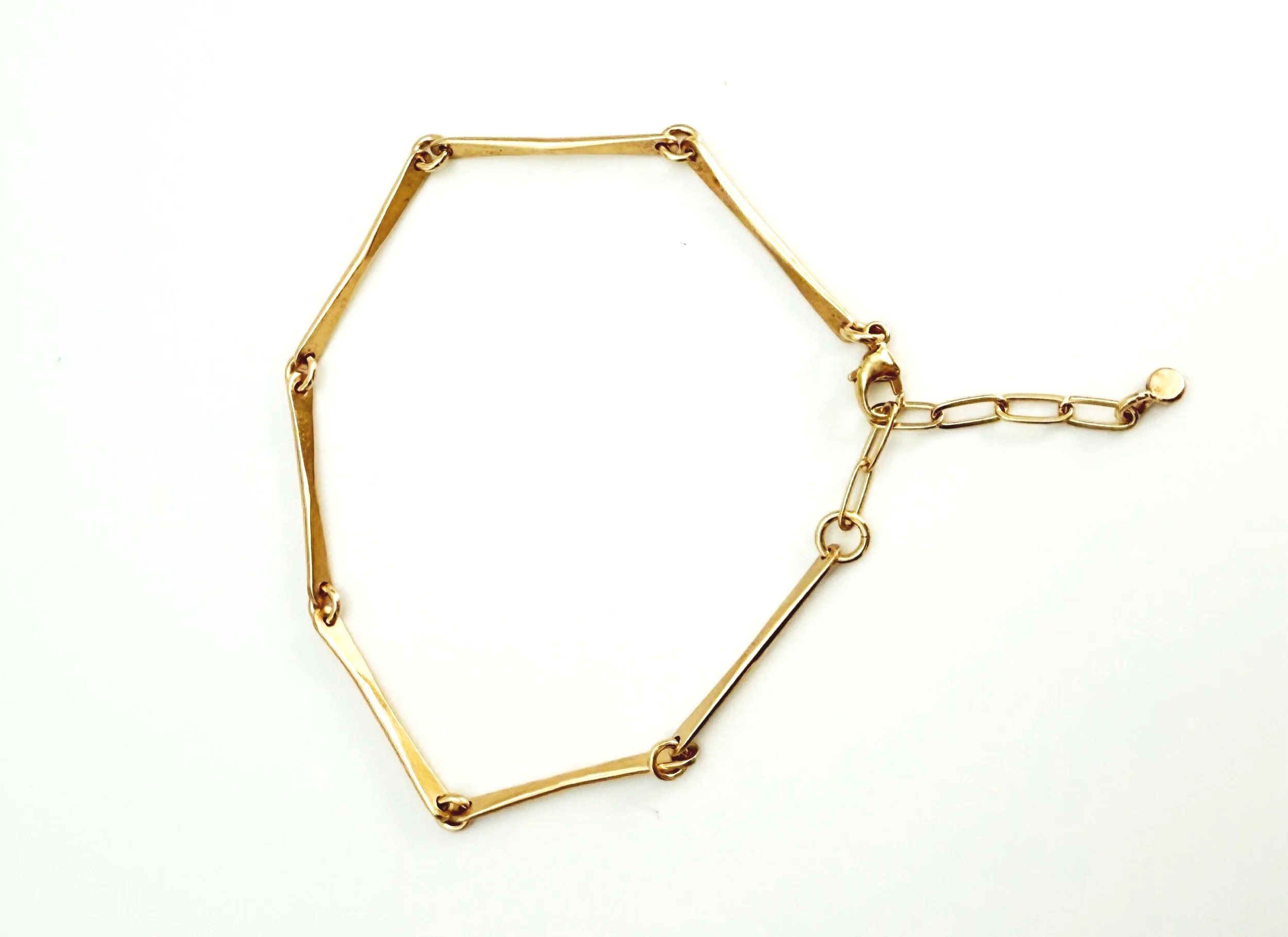 14k yellow gold bar link bracelet