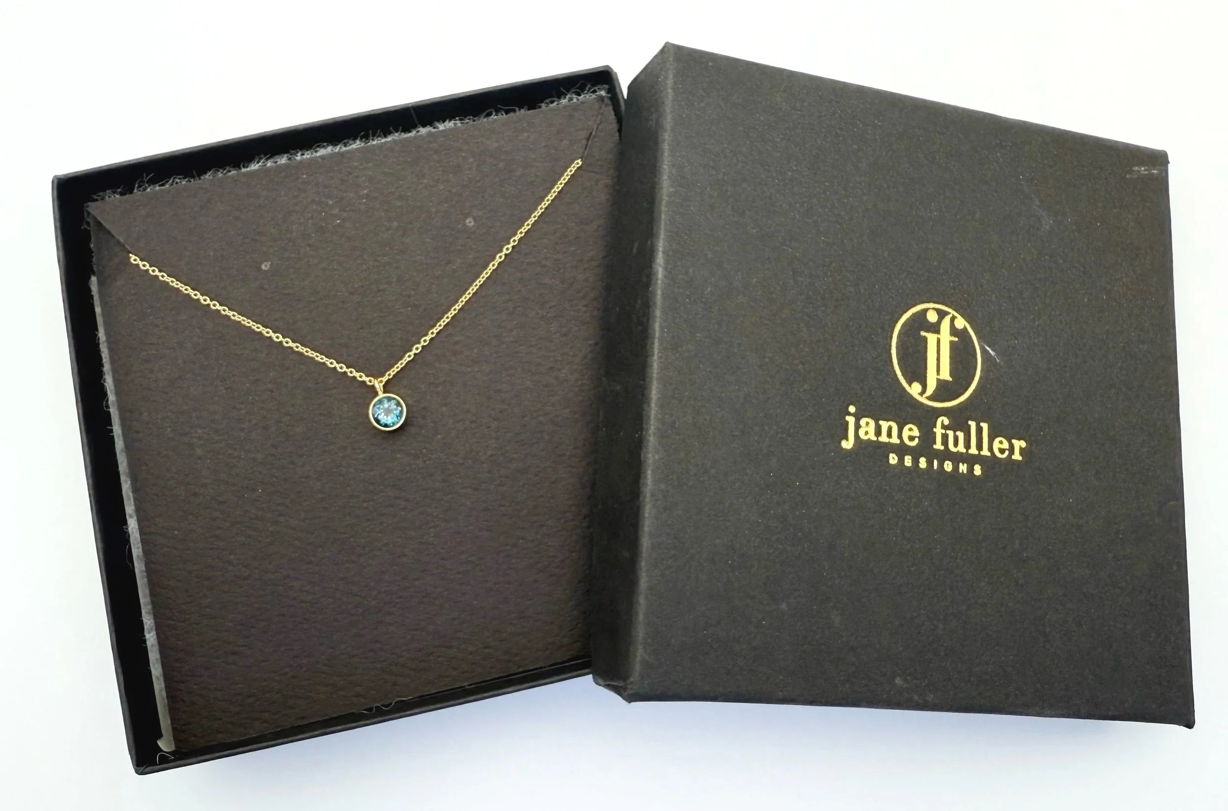 London blue topaz solitaire pendant necklace in 18k solid gold