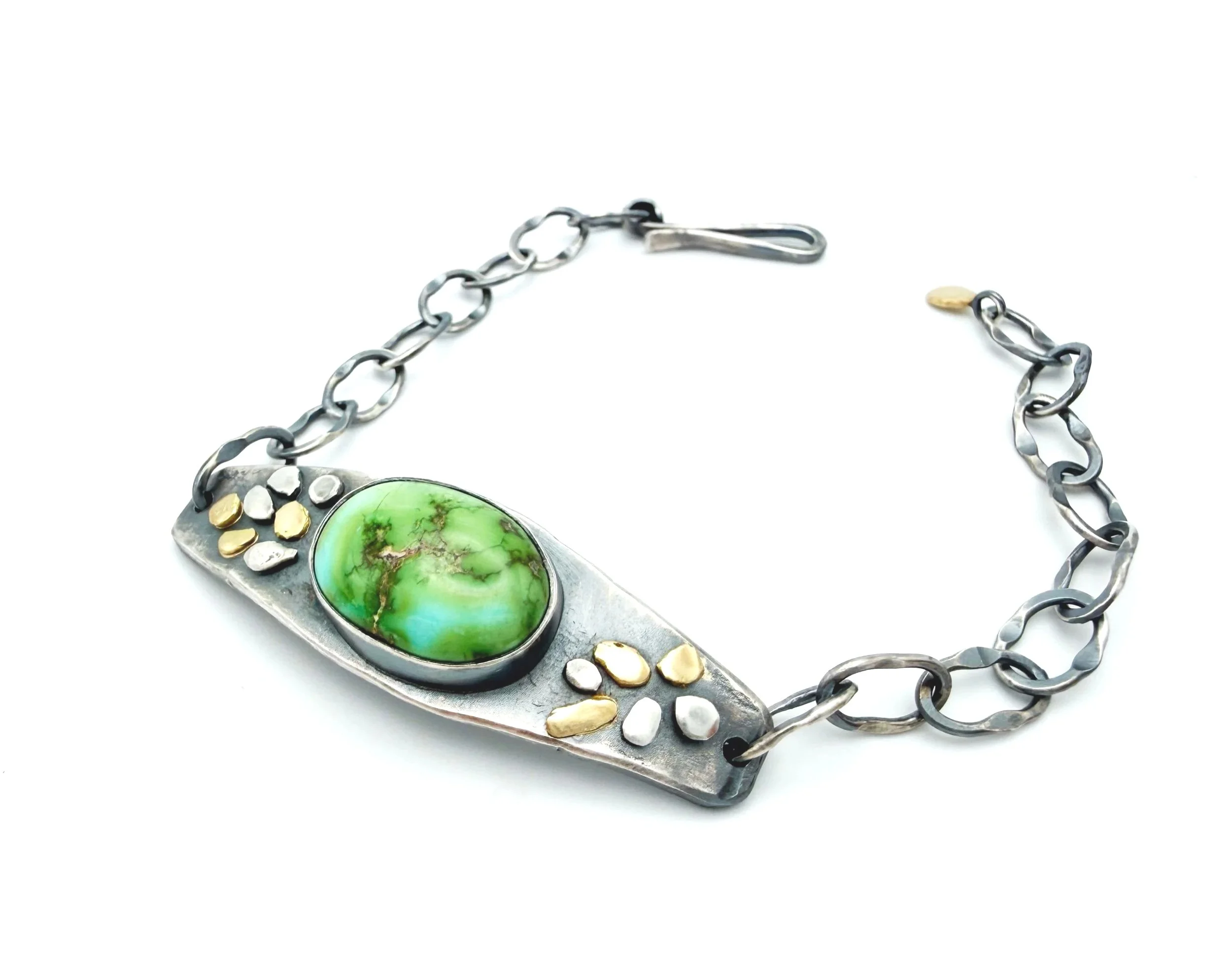 Sonoran Turquoise Bracelet in Silver and Gold
